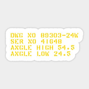 P-40 Prop Stencil Data Sticker